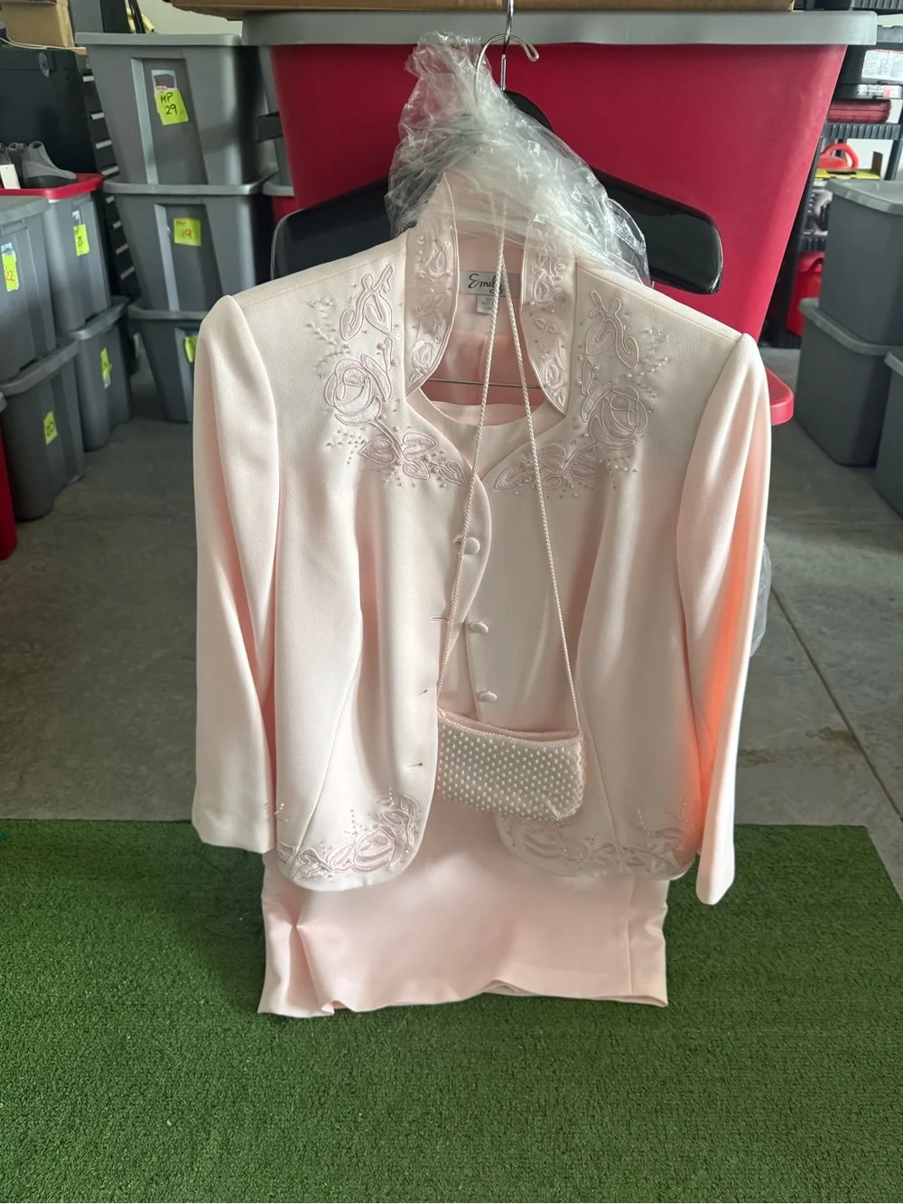 Embellished Light Pink Skirt Set by Emme